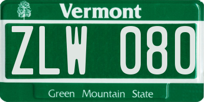 VT license plate ZLW080