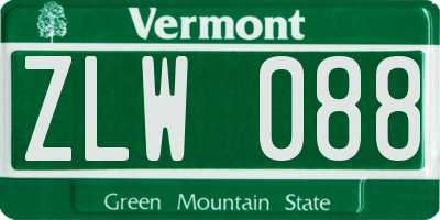 VT license plate ZLW088