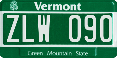 VT license plate ZLW090