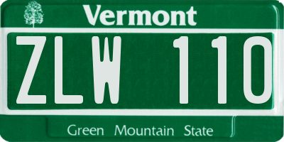 VT license plate ZLW110
