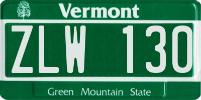 VT license plate ZLW130