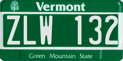 VT license plate ZLW132