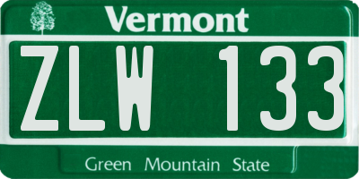 VT license plate ZLW133