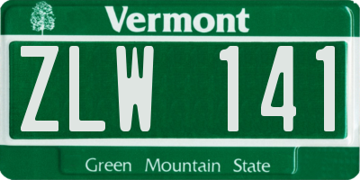VT license plate ZLW141