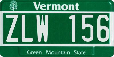 VT license plate ZLW156
