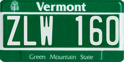 VT license plate ZLW160