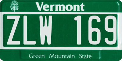 VT license plate ZLW169