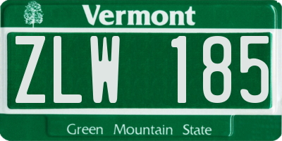 VT license plate ZLW185