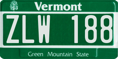 VT license plate ZLW188