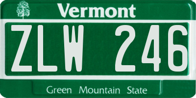 VT license plate ZLW246