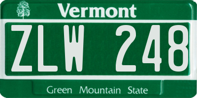 VT license plate ZLW248