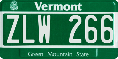 VT license plate ZLW266