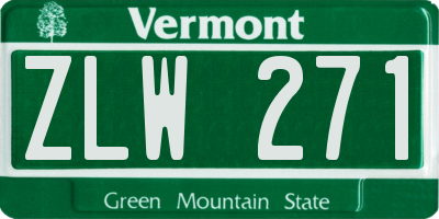 VT license plate ZLW271