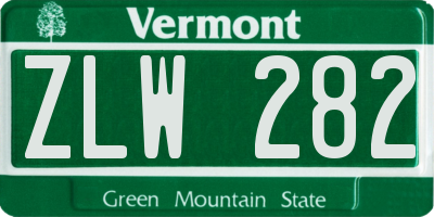 VT license plate ZLW282