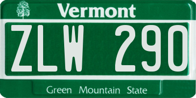 VT license plate ZLW290