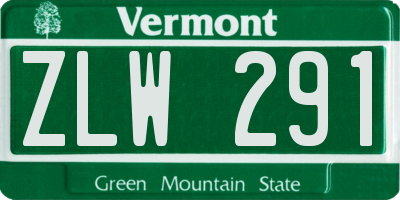 VT license plate ZLW291