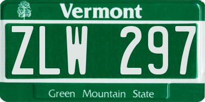 VT license plate ZLW297