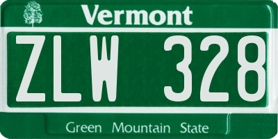 VT license plate ZLW328