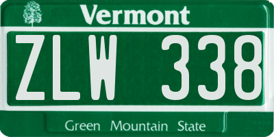 VT license plate ZLW338