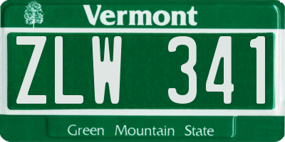 VT license plate ZLW341