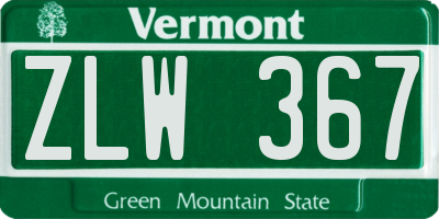VT license plate ZLW367