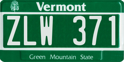 VT license plate ZLW371