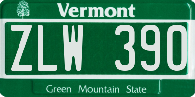 VT license plate ZLW390