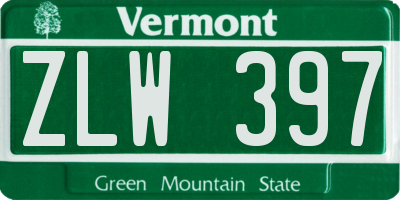 VT license plate ZLW397