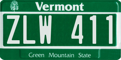 VT license plate ZLW411