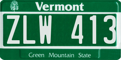 VT license plate ZLW413
