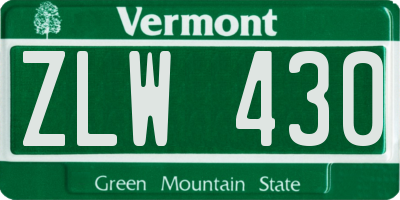 VT license plate ZLW430