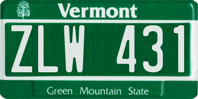 VT license plate ZLW431