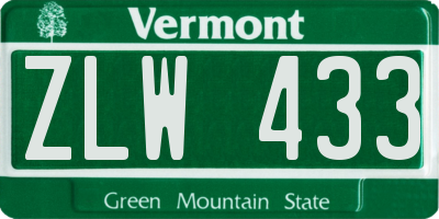 VT license plate ZLW433