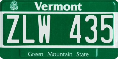 VT license plate ZLW435