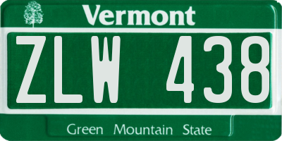 VT license plate ZLW438
