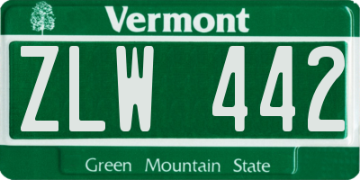 VT license plate ZLW442
