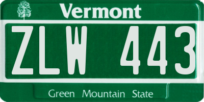 VT license plate ZLW443