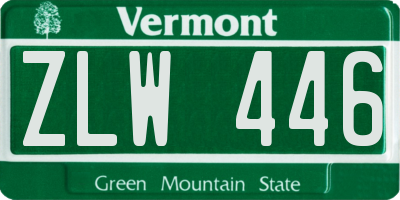 VT license plate ZLW446