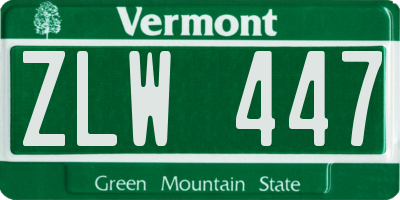 VT license plate ZLW447