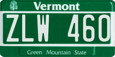 VT license plate ZLW460
