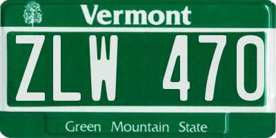 VT license plate ZLW470