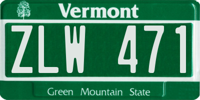VT license plate ZLW471