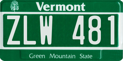 VT license plate ZLW481