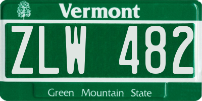 VT license plate ZLW482