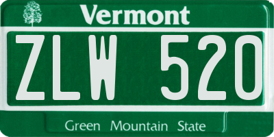 VT license plate ZLW520