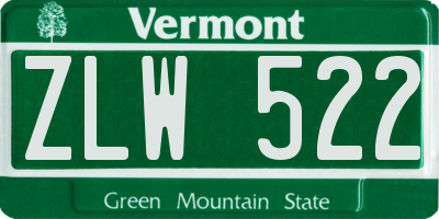 VT license plate ZLW522