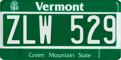 VT license plate ZLW529