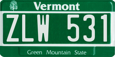 VT license plate ZLW531