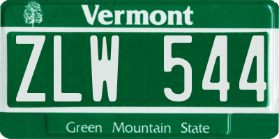 VT license plate ZLW544