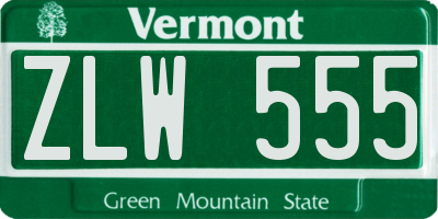 VT license plate ZLW555